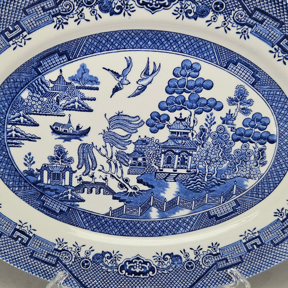 Churchill Blue Willow English Oval Serving Platter