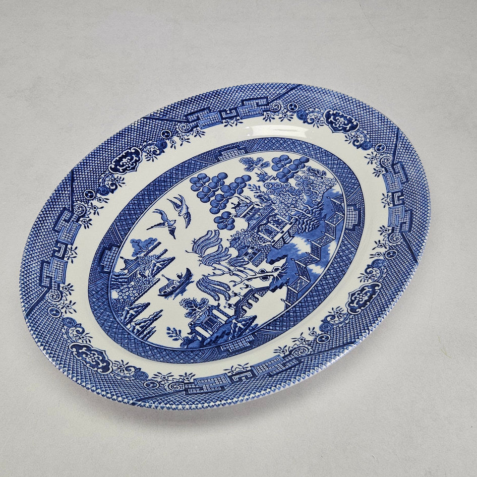 Churchill Blue Willow English Oval Serving Platter
