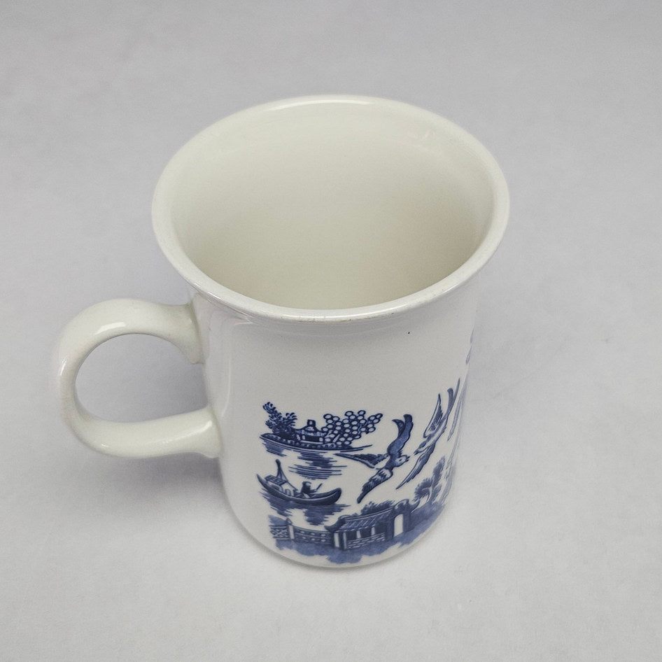 Churchill Blue Willow Tall Ceramic Tea Mug with Rounded Handle