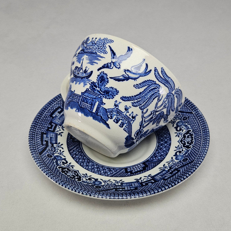 Churchill Blue Willow Ceramic Tea Cup and Saucer