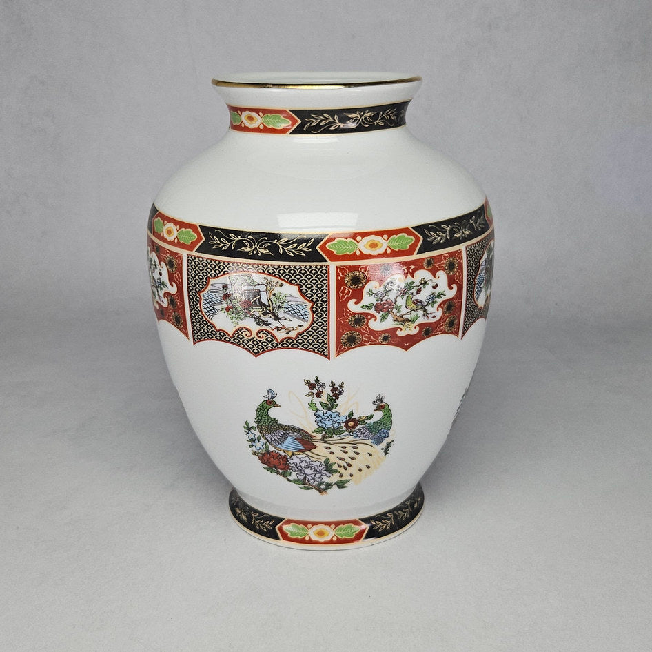 COCEMA Taous Peacock Imari-Style Moroccan Porcelain Vase