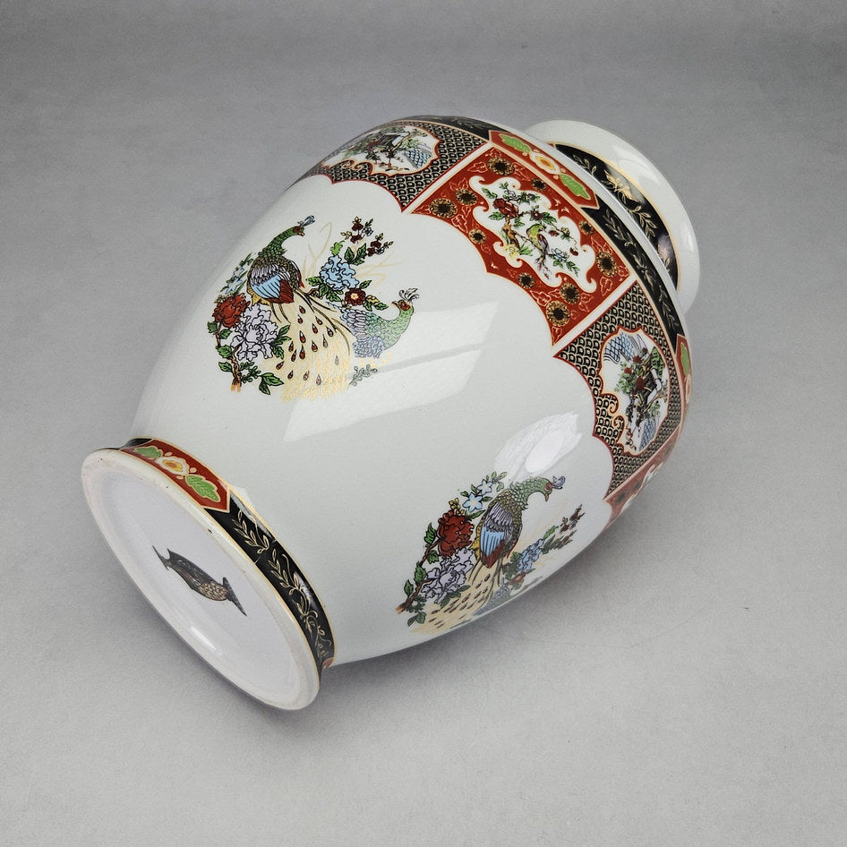 COCEMA Taous Peacock Imari-Style Moroccan Porcelain Vase