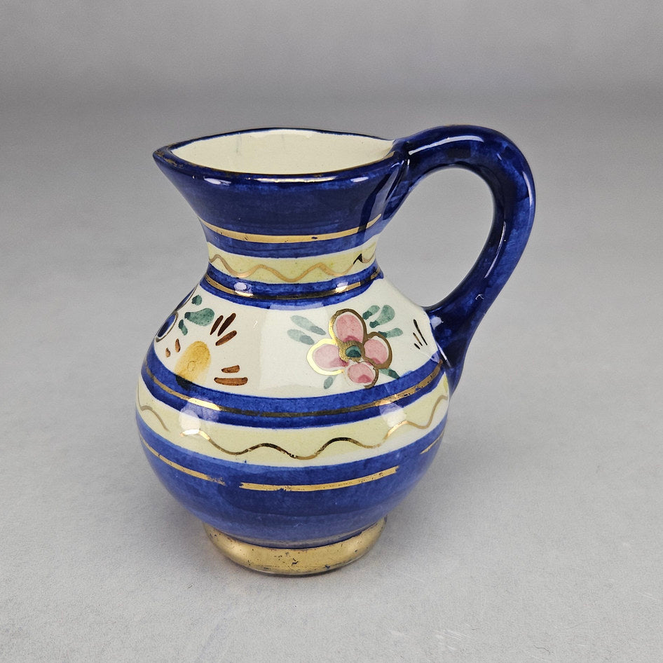 Cora Holland Hand-Painted Blue Floral Ceramic Jug