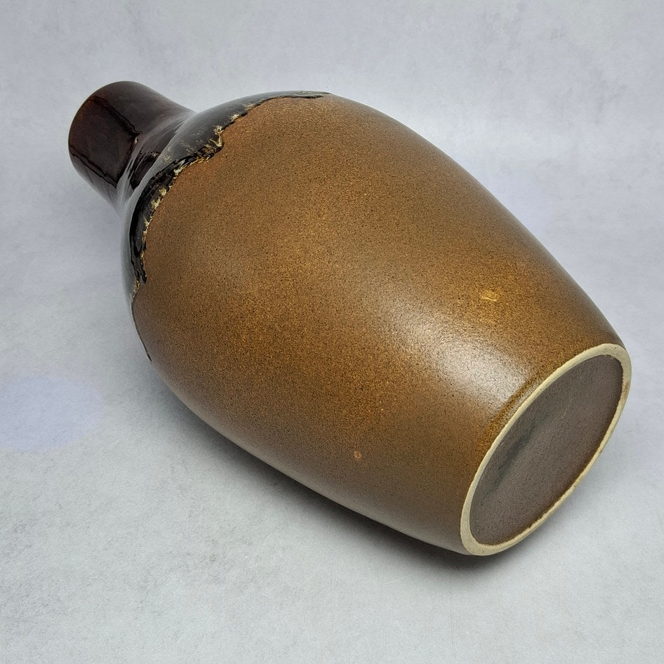 Crescent Potteries Extra Large Brown Drip-Glaze Floor Vase
