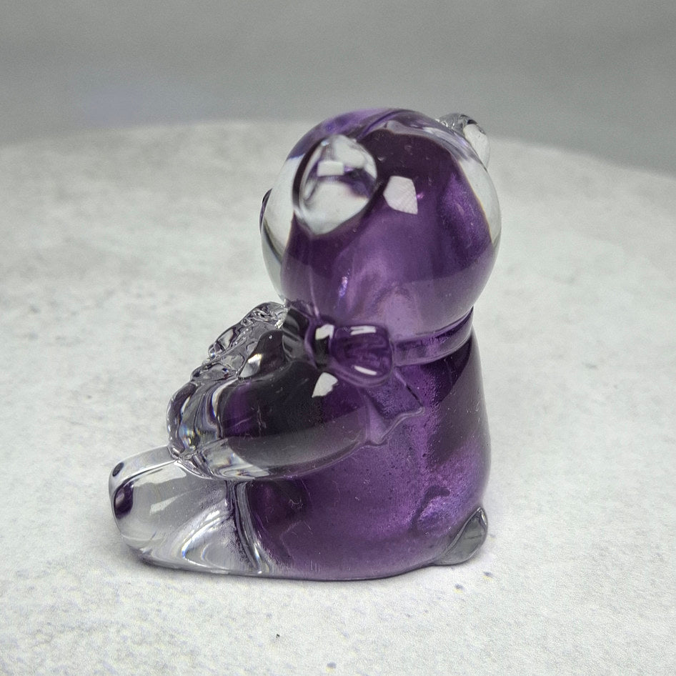 Cristal d'Arques Purple Glass Bear