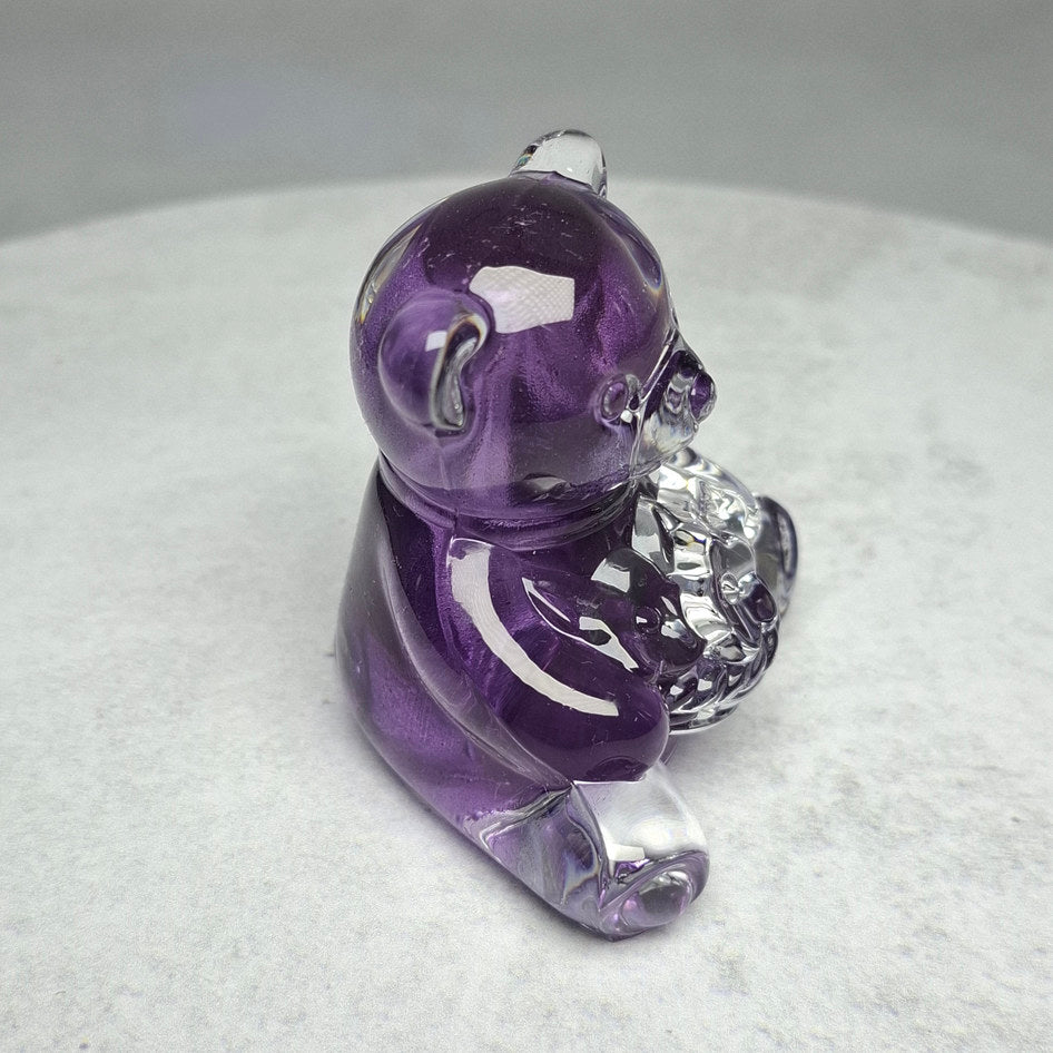 Cristal d'Arques Purple Glass Bear