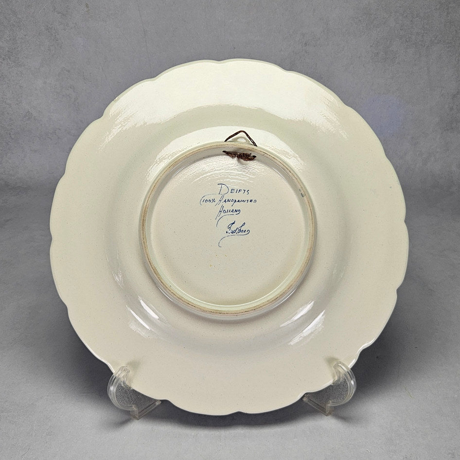 Delfts Blue-and-White Bird and Floral Wall Plate, product view 8