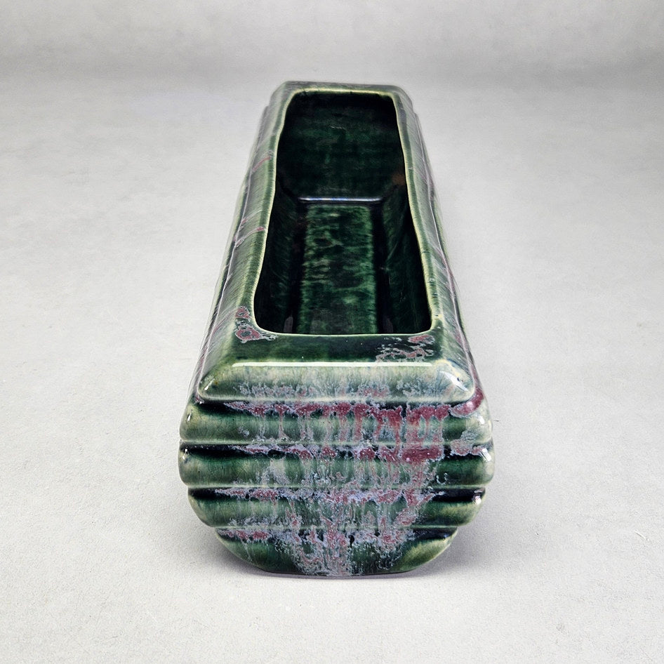 Drostdy 123 Green and Purple Ribbed Flower Trough