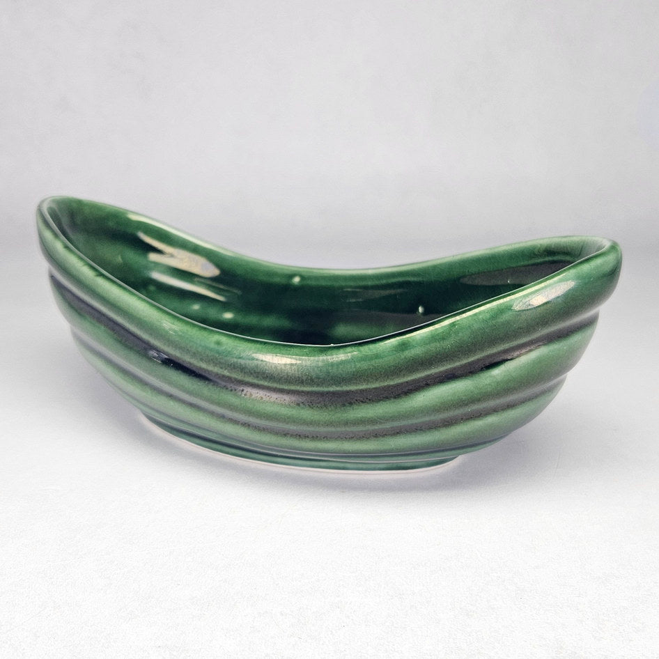 Drostdy 241 Green Glazed Boat-Form Planter Vase, view 3