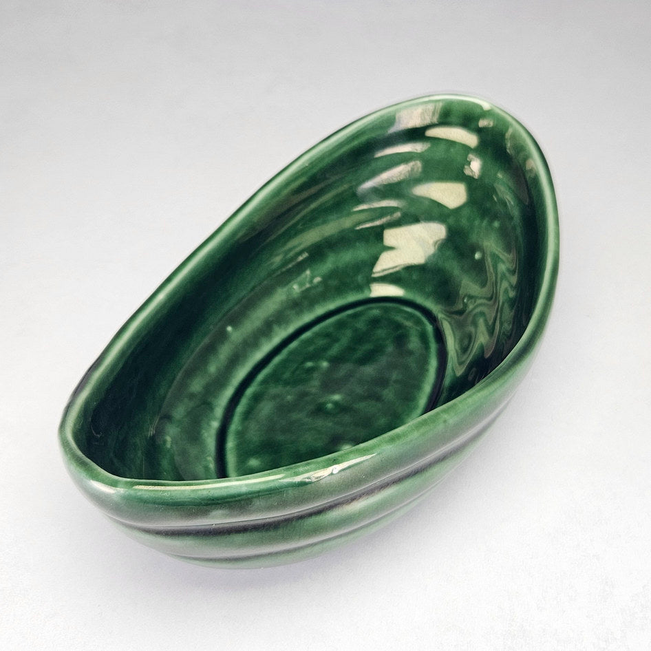 Drostdy 241 Green Glazed Boat-Form Planter Vase, view 4