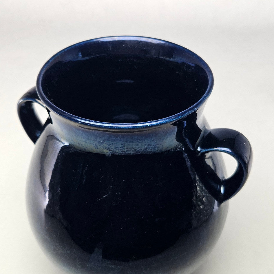 Drostdy 61 Blue Glazed Double-Handled Ceramic Vase, view 4