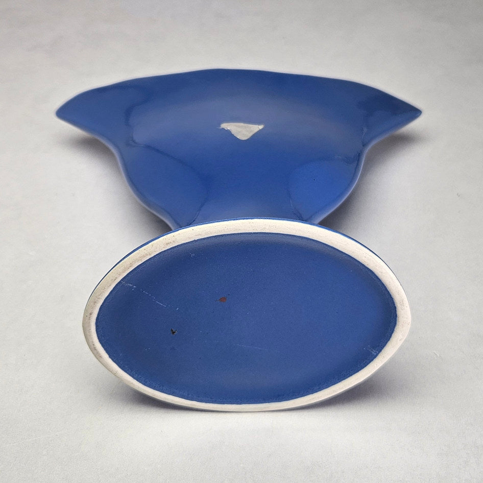 Drostdy Ware Blue Flared Pedestal Ceramic Vase, view 6