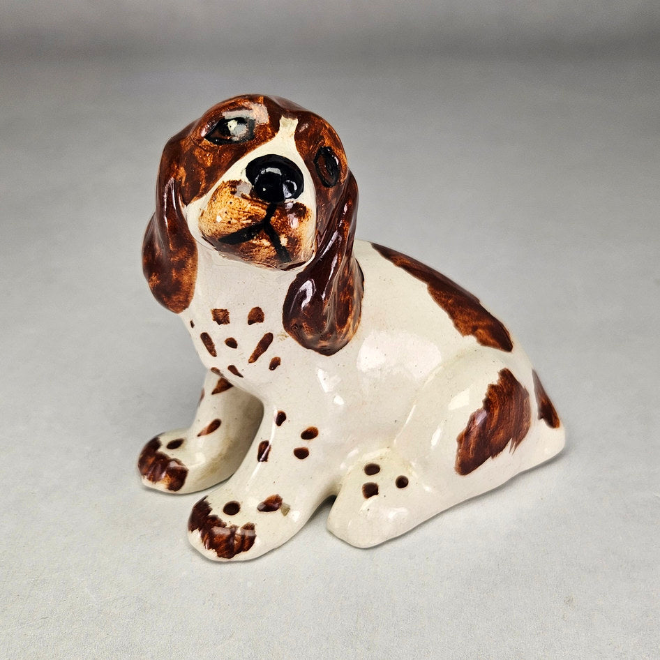 Drostdy Ware Cream and Brown Seated Spaniel Type Dog Figurine