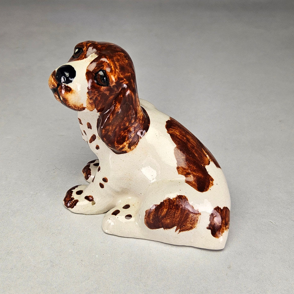 Drostdy Ware Cream and Brown Seated Spaniel Type Dog Figurine