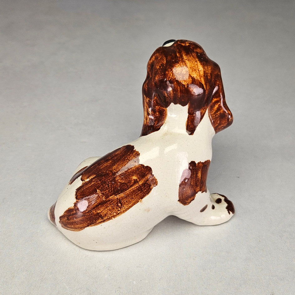 Drostdy Ware Cream and Brown Seated Spaniel Type Dog Figurine