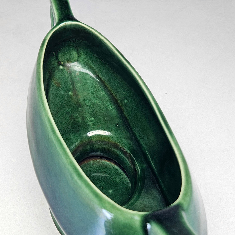 Drostdy Ware green pedestal planter interior showing glazed bowl