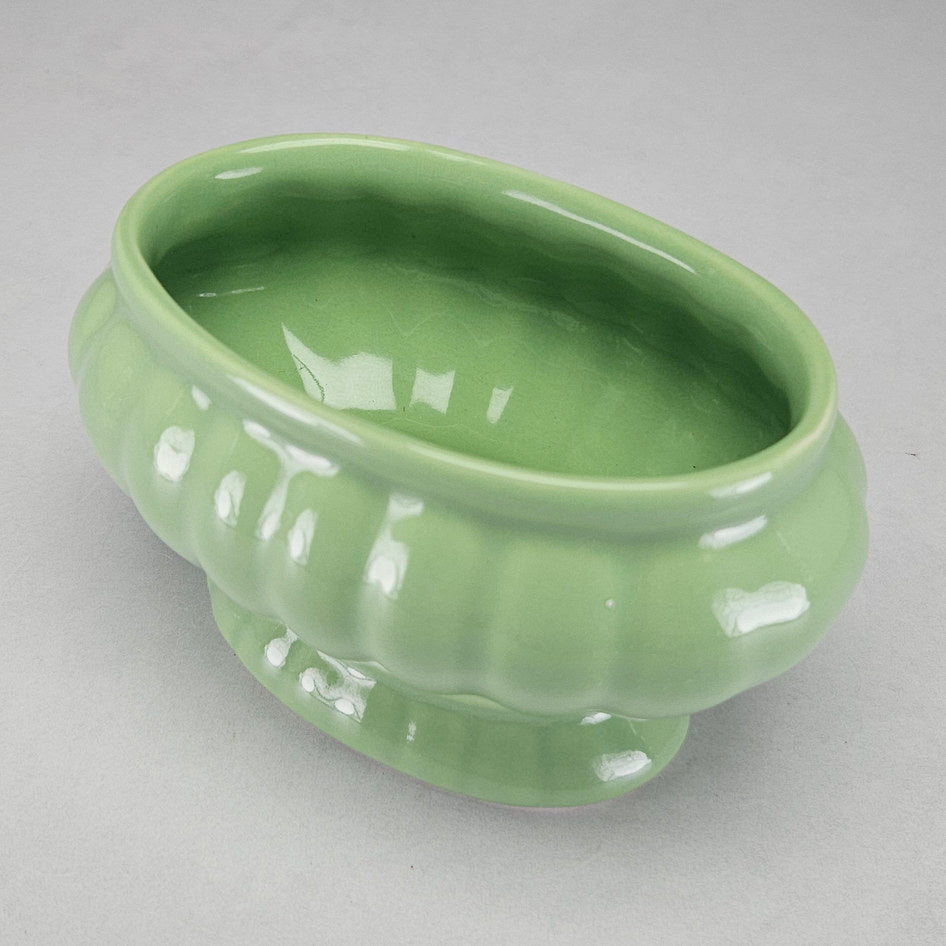 Drostdy Ware Light Green Fluted Footed Ceramic Planter Style 413A