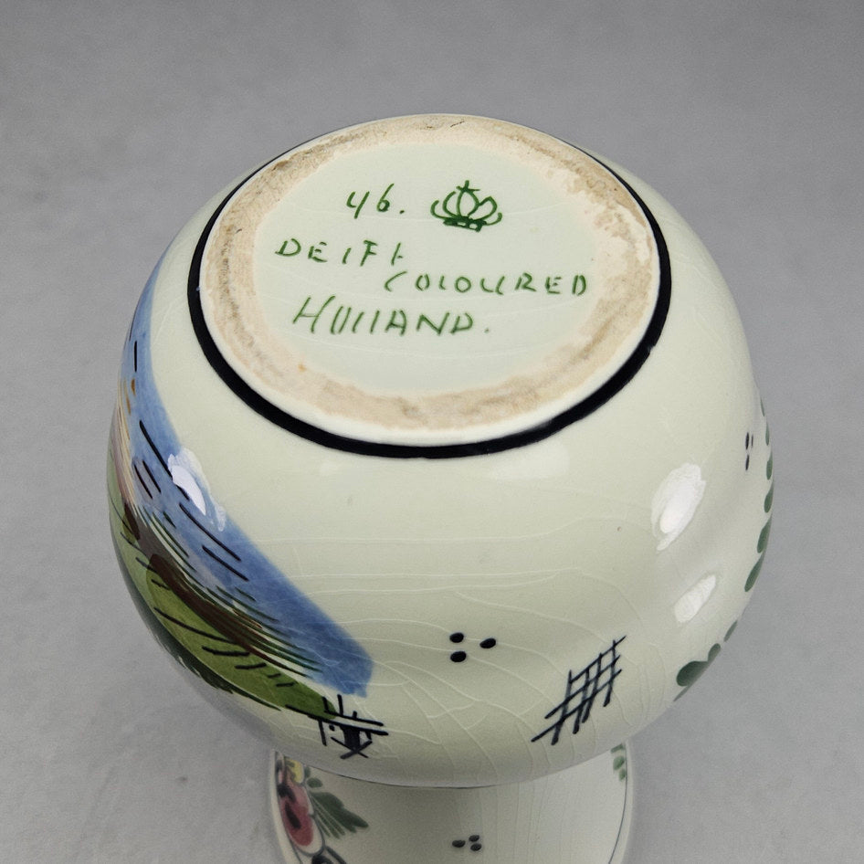 Dutch Delft-Style Polychrome Holland Ceramic Windmill Jug