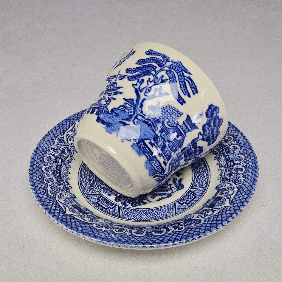 EIT England Blue Willow Ceramic Tea Cup and Saucer