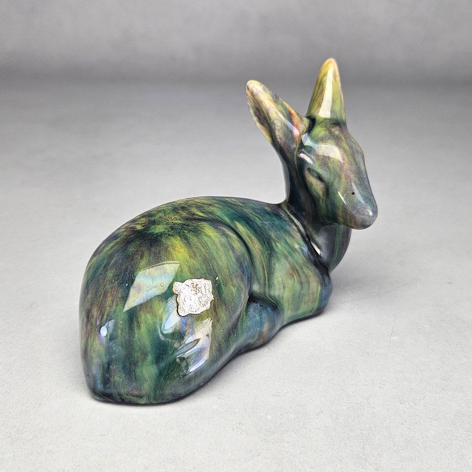 Flora Ann Mottled Reclining Deer Figurine
