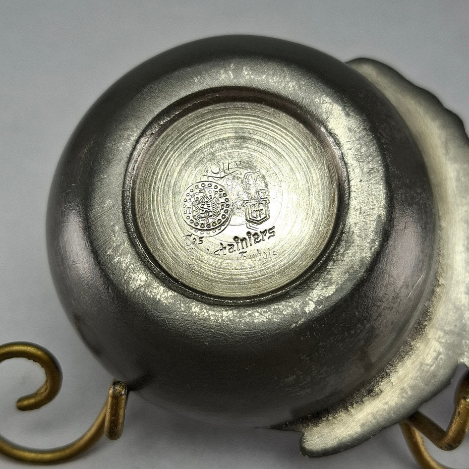 Les Potstainiers Hutois Pewter Sommelier's Wine Tasting Cup with Coin Detail