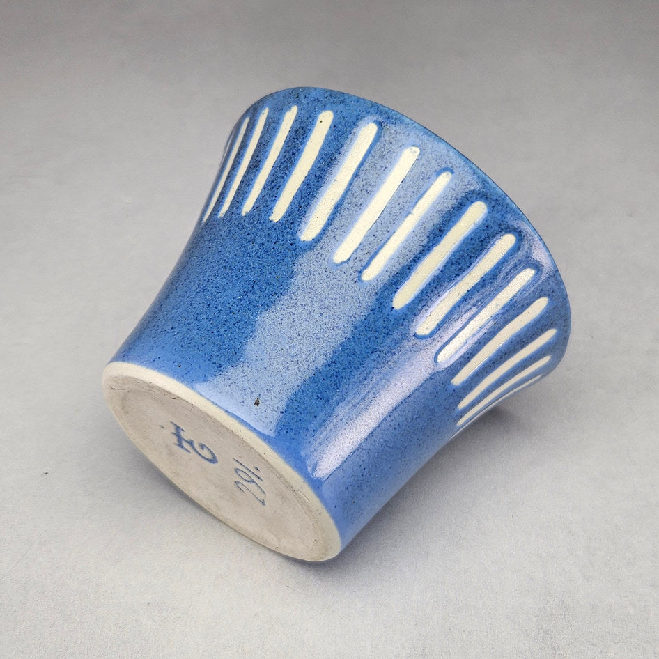Hamburger Potteries 291 Blue Lidded Condiment Pot, view 4