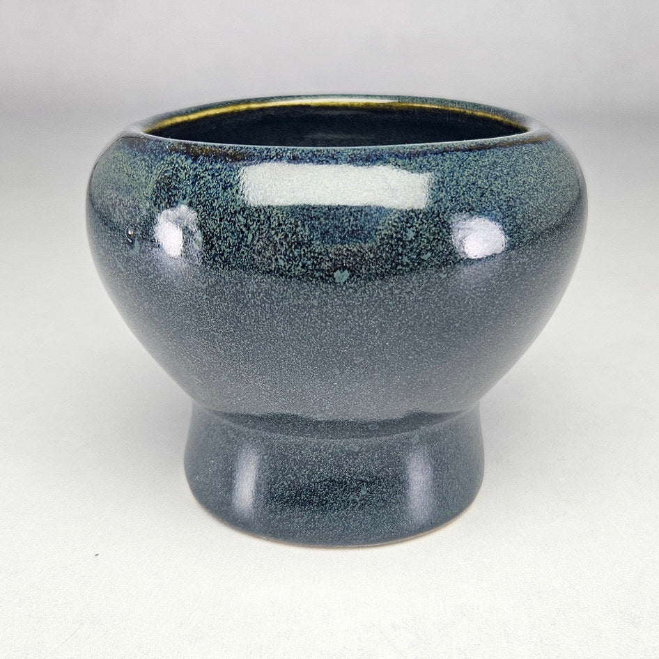Hamburger Potteries 402 Speckled Green and Cobalt Planter, view 1