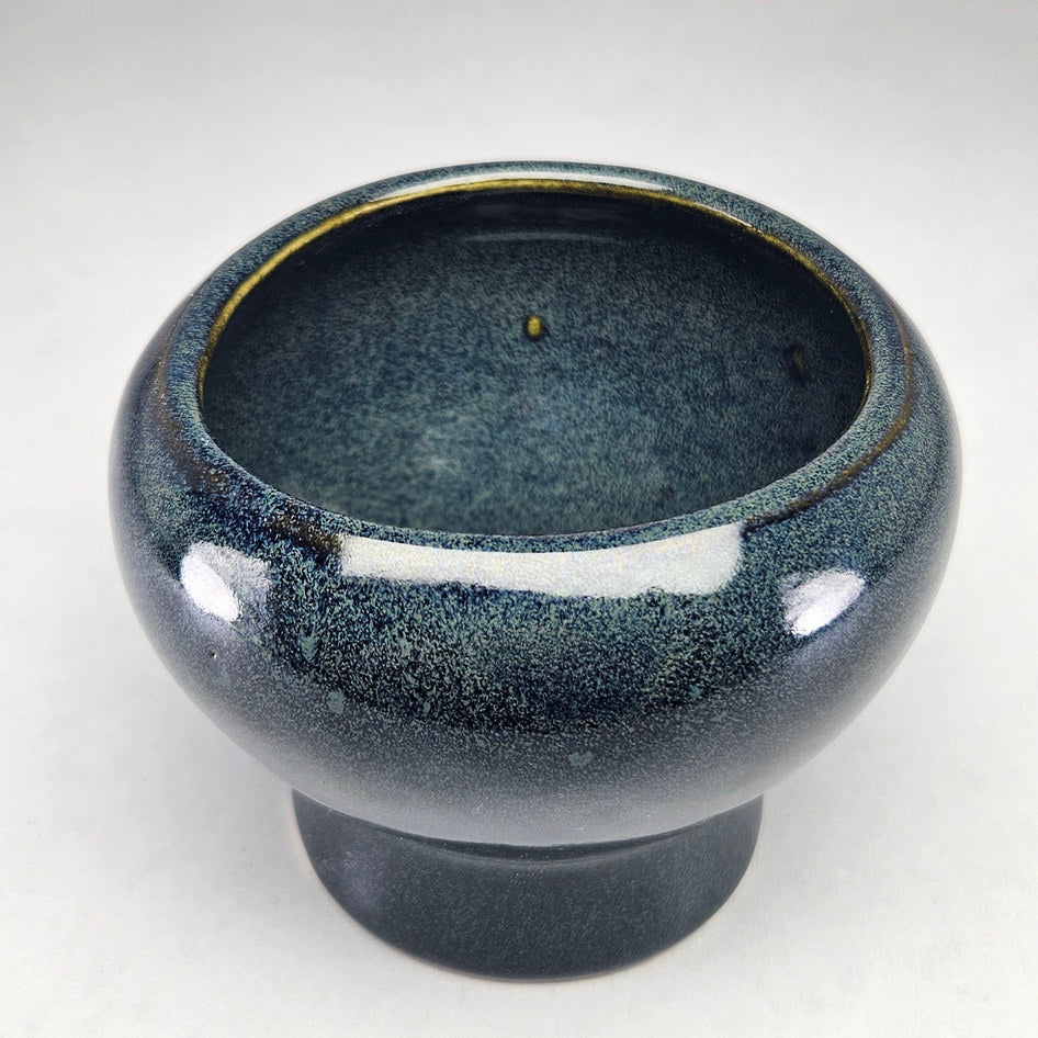 Hamburger Potteries 402 Speckled Green and Cobalt Planter, view 2