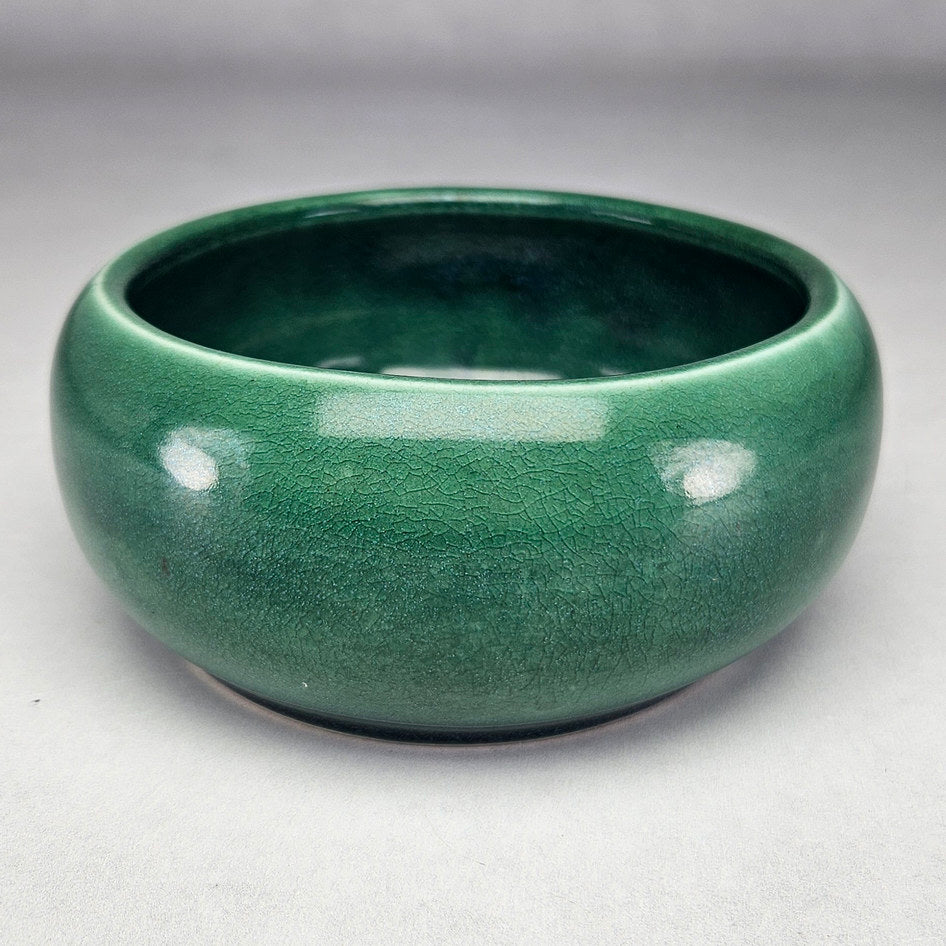 Hamburger Potteries 407 Green Glazed Planter Bowl, view 1