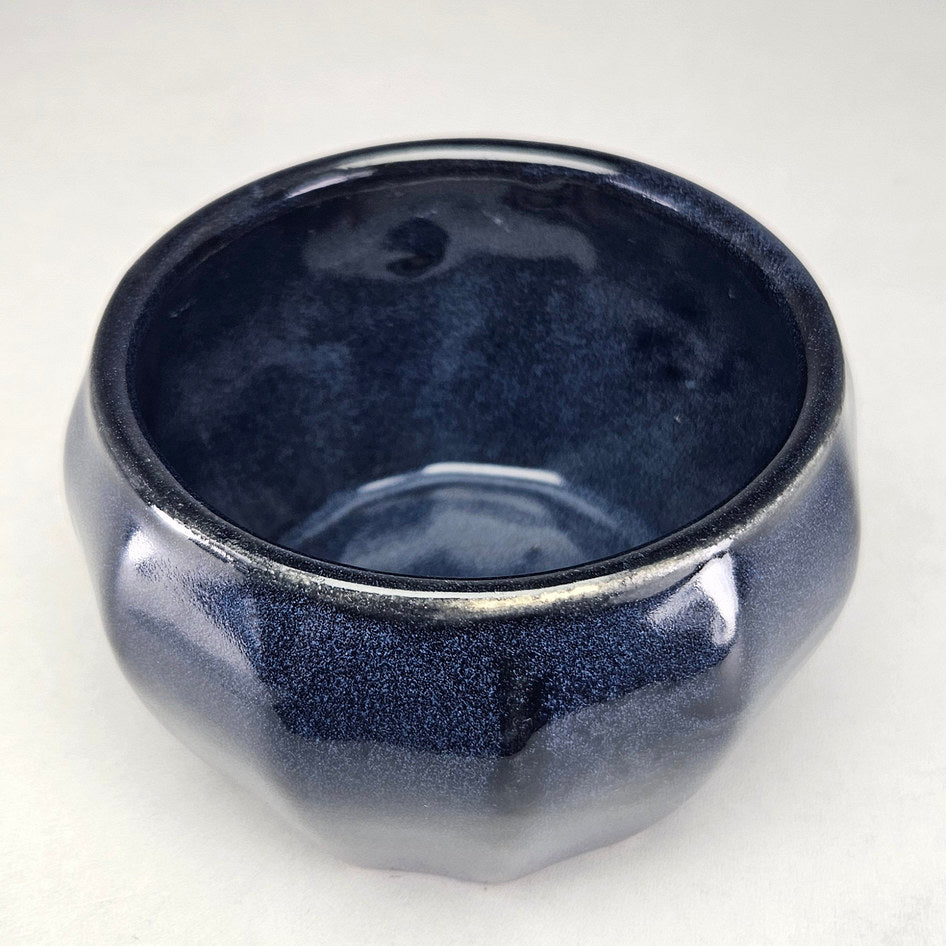 Hamburger's Pottery Blue Faceted Bowl 406