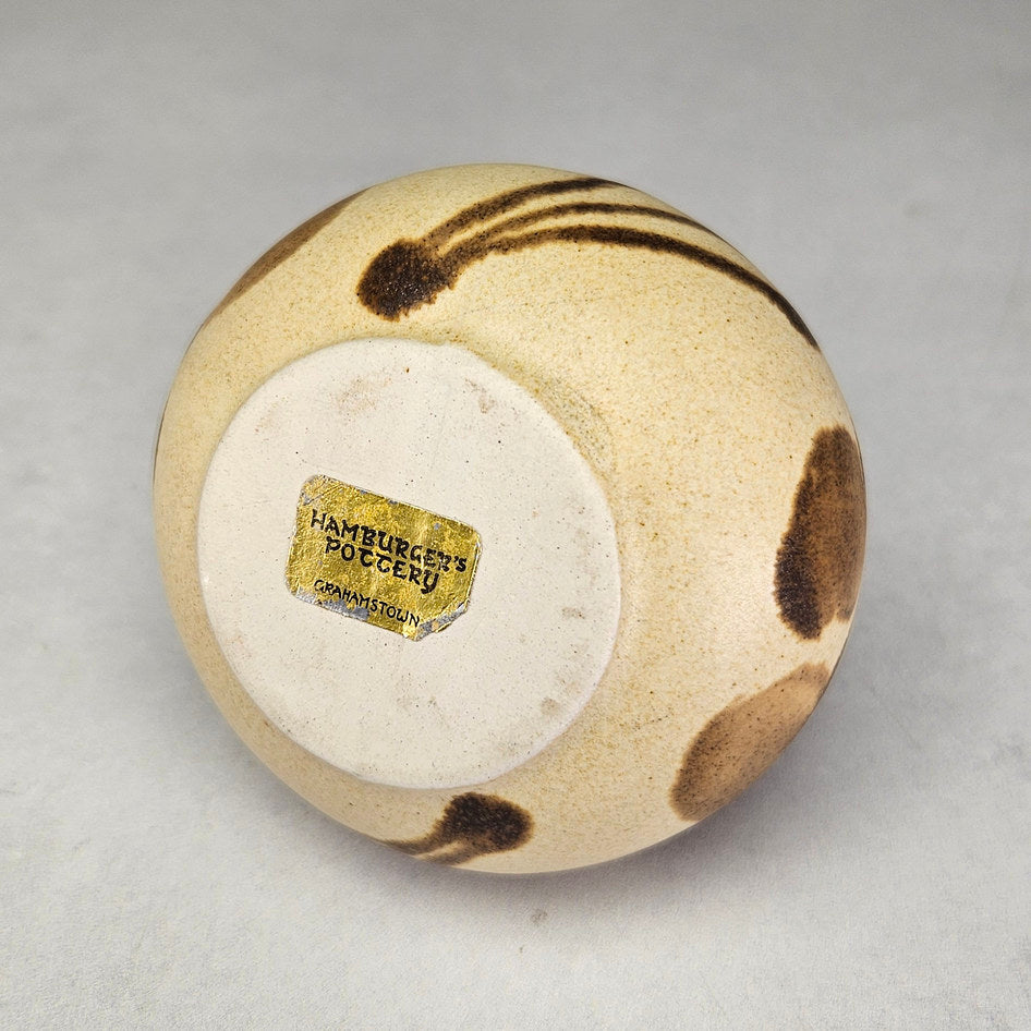 Hamburger's Pottery Brown Floral Bud Vase