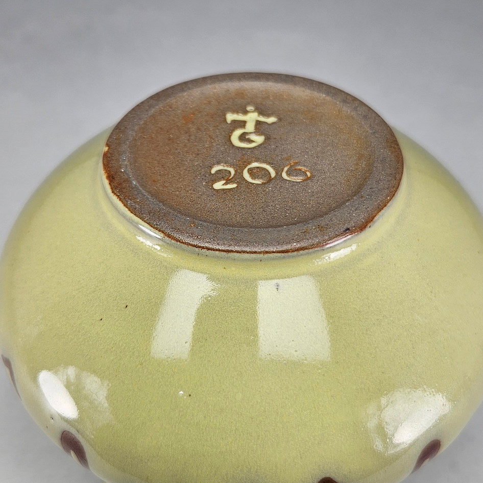 Hamburger's Pottery Yellow Geometric Vase 206