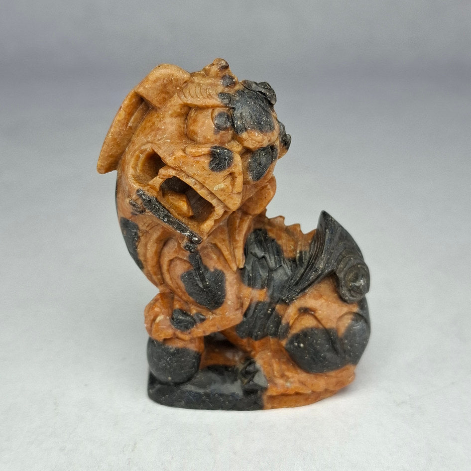 Hand-Carved Stone Chinese Guardian Lion