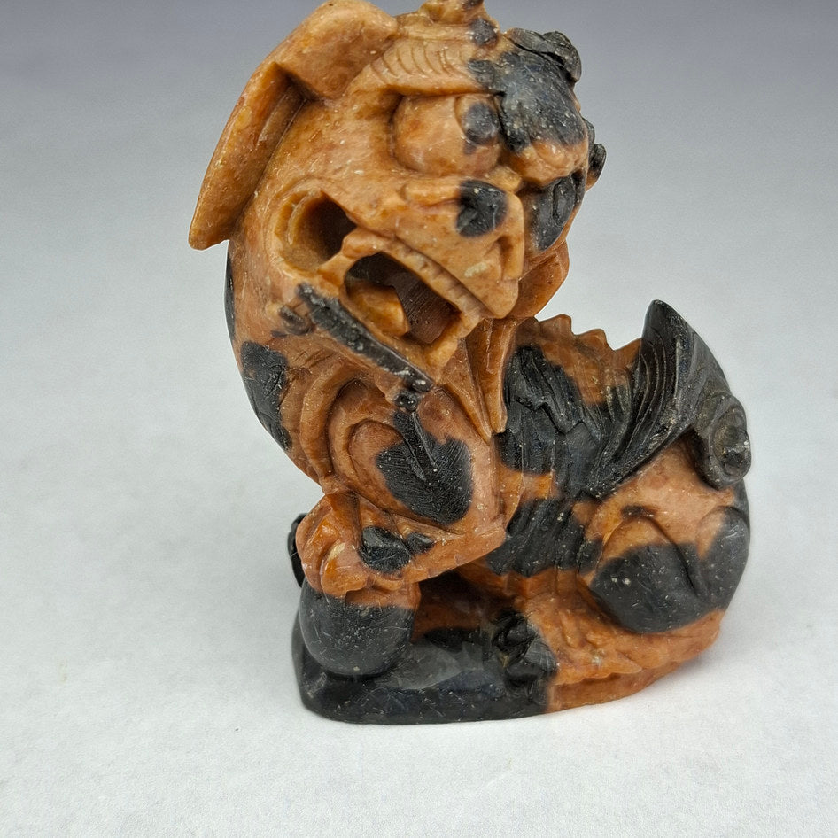 Hand-Carved Stone Chinese Guardian Lion