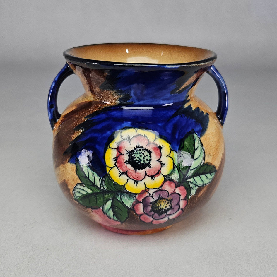 H&K Tunstall Cobalt Blue Floral Twin-Handled Bowl