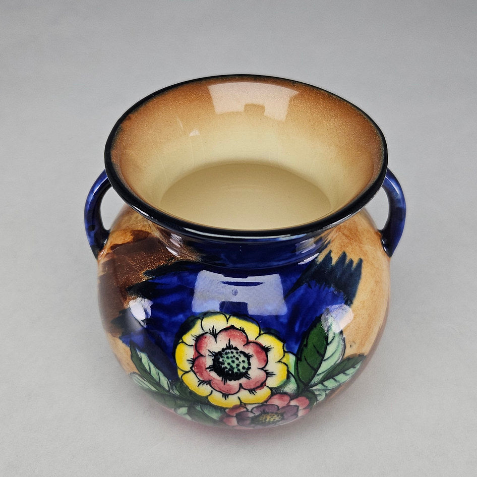 H&K Tunstall Cobalt Blue Floral Twin-Handled Bowl