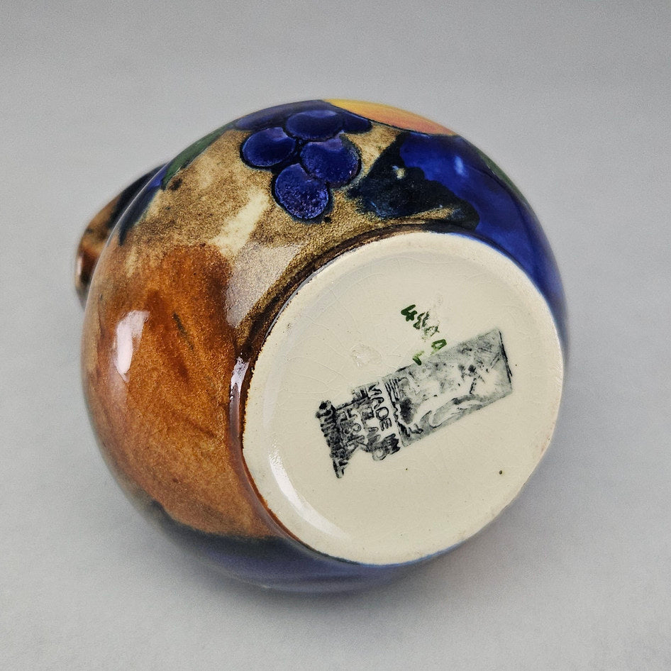 H&K Tunstall Cobalt Blue Fruit Decorated Cream Jug