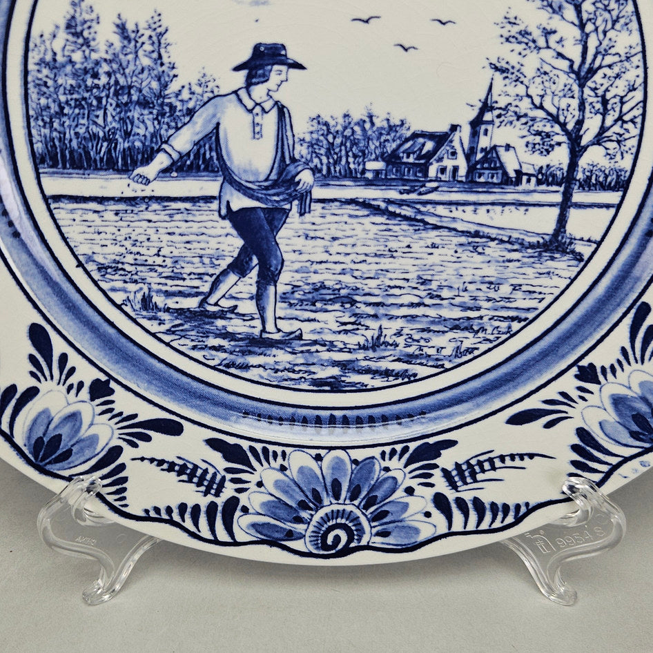Holland Delft Blue Farmer Decorative Plate