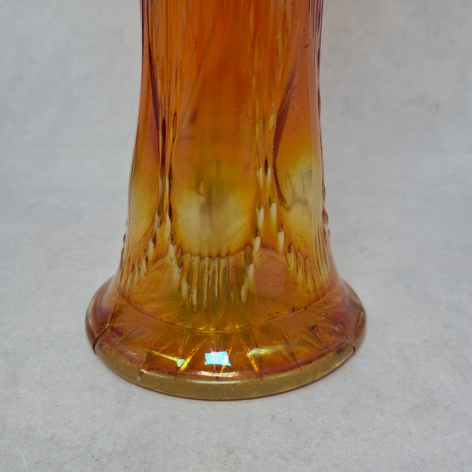 Imperial Glass Marigold Carnival Glass Bullseye and Rib Pattern Vase