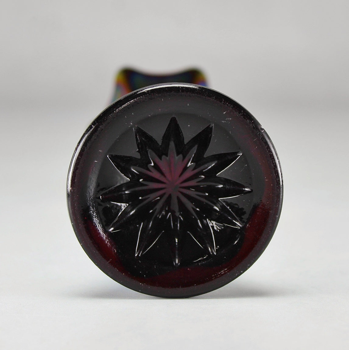 Imperial Glass Smoke Morning Glory Carnival Glass Vase