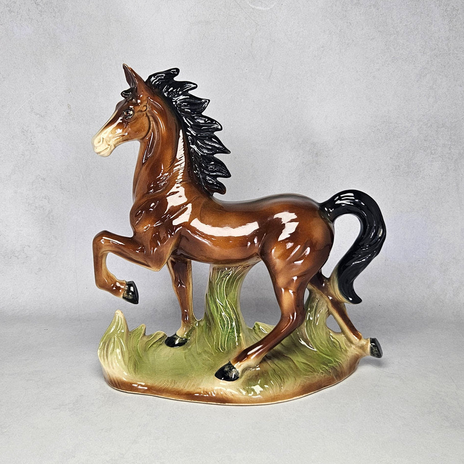 Jema Holland 123 brown prancing horse ceramic figurine, photograph 1 of this collectible ceramic piece