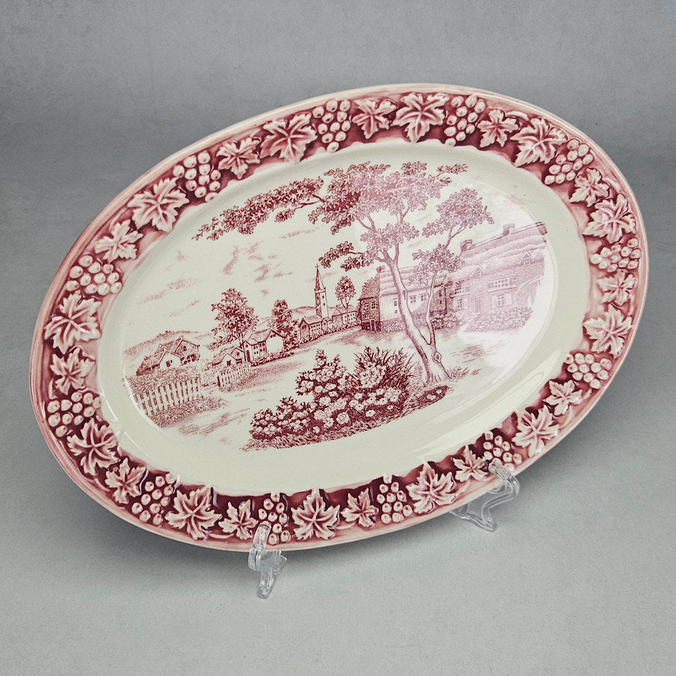 Jones & Middleton The Original Staffordshire Red Transferware Oval Platter
