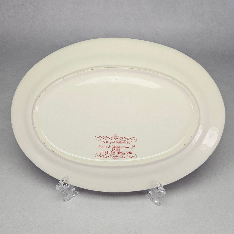 Jones & Middleton The Original Staffordshire Red Transferware Oval Platter