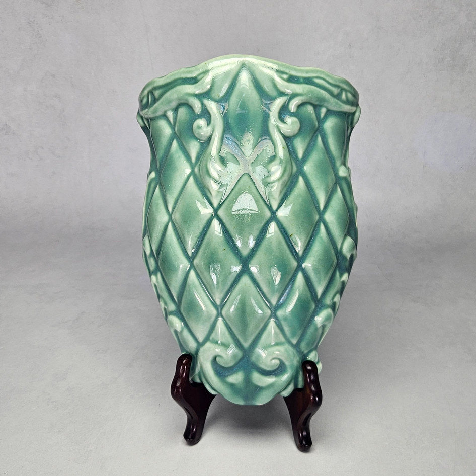 Joy China K059 Green Glazed Wall Pocket, view 1