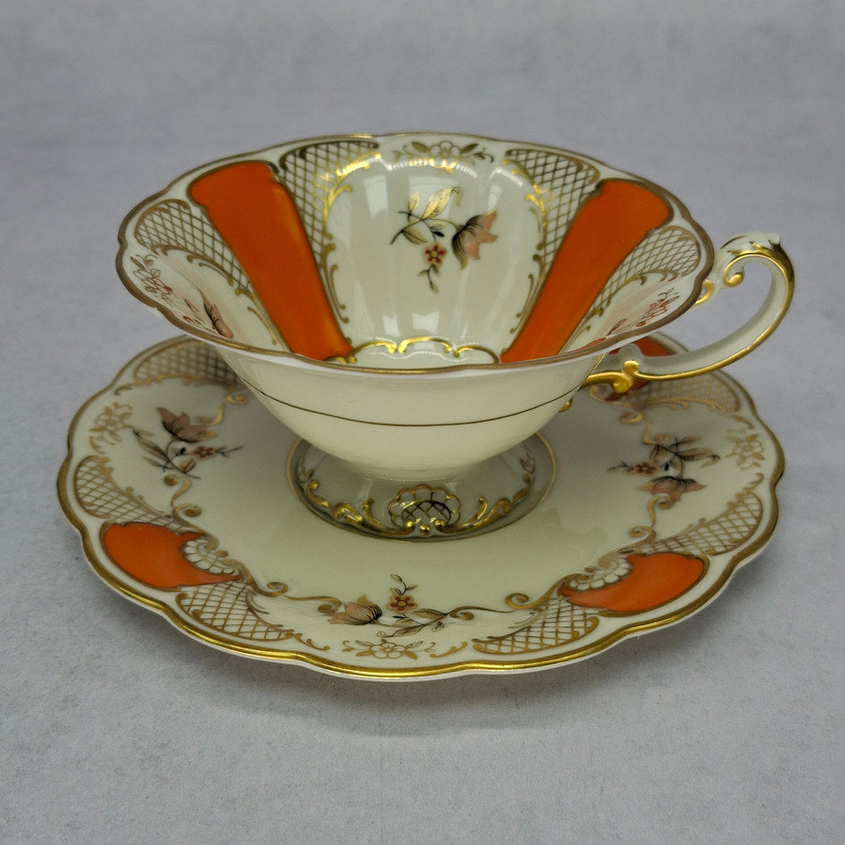 Königl. pr. Tettau Porcelain Teacup, Saucer and Plate Trio