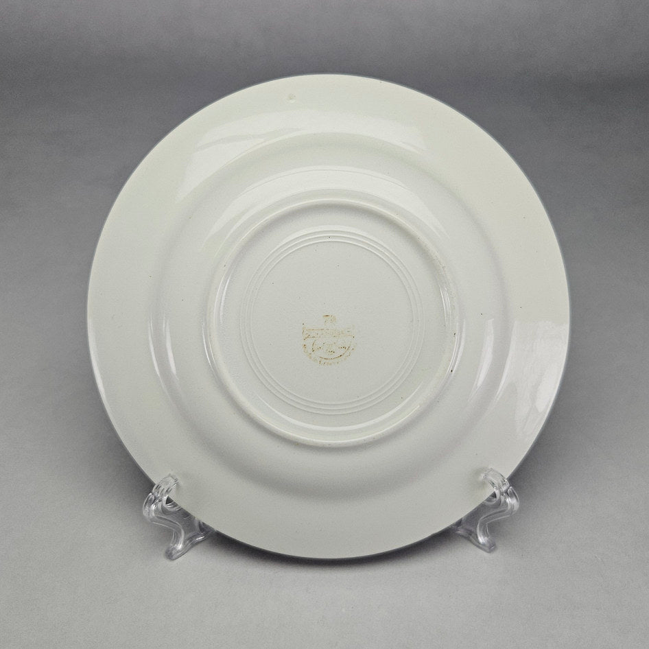 Kravsko Czechoslovak Black Floral Poppy Ceramic Plate