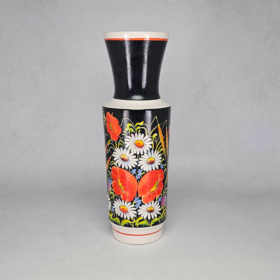 Kravsko Czechoslovak Floral Butterfly Ceramic Vase