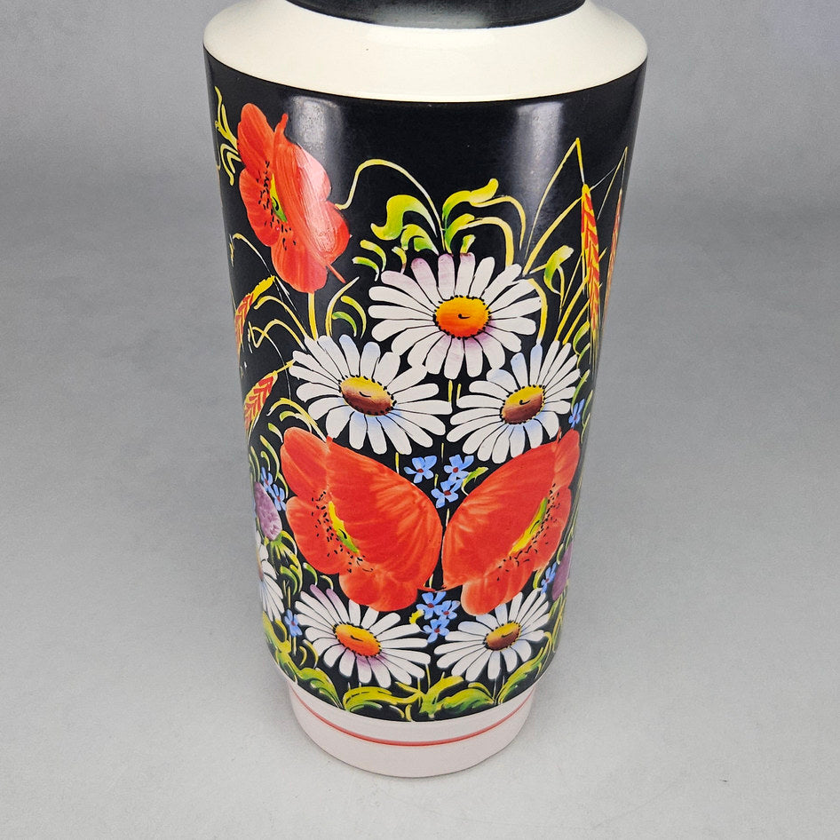 Kravsko Czechoslovak Floral Butterfly Ceramic Vase