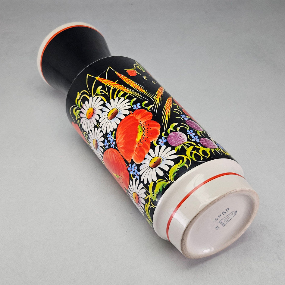 Kravsko Czechoslovak Floral Butterfly Ceramic Vase