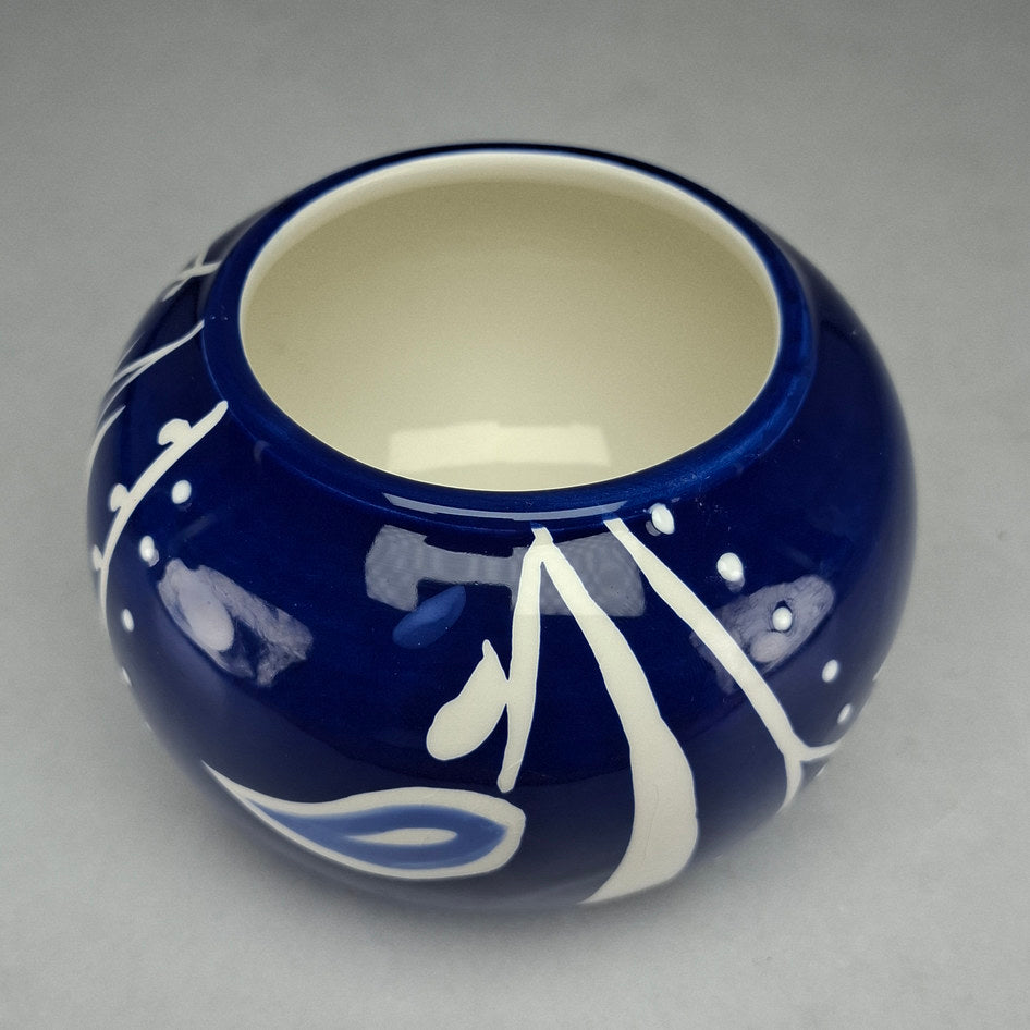 Living Art Azure Blue and White Lidded Bowl
